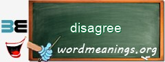 WordMeaning blackboard for disagree